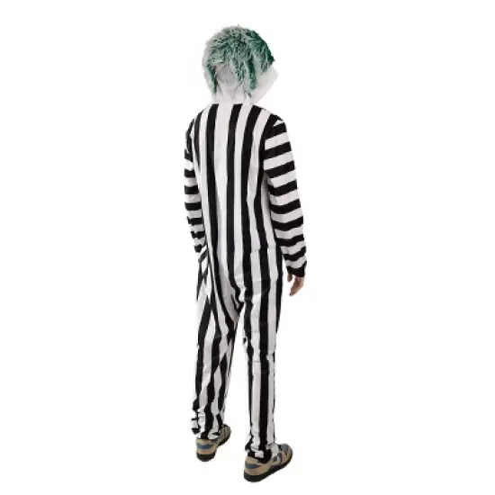 Beetlejuice Betelgeuse Men's Hooded Onesie Costume Union Suit image {2}