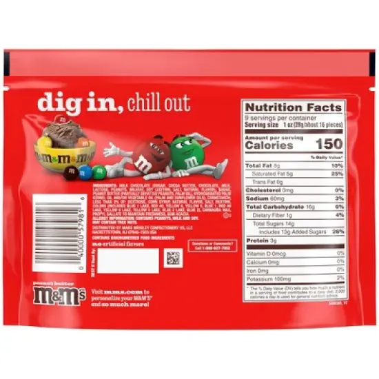 M&M's Peanut Butter Chocolate Candy - Sharing Size - 9oz image {9}