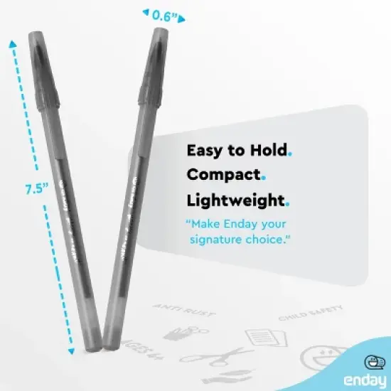 Enday Bulk Ballpoint Pens (240 Pack) Ink pens bulk, Medium Point 1.0mm, office, Smooth Writing black ink pens for School, Home, and Office. image {4}