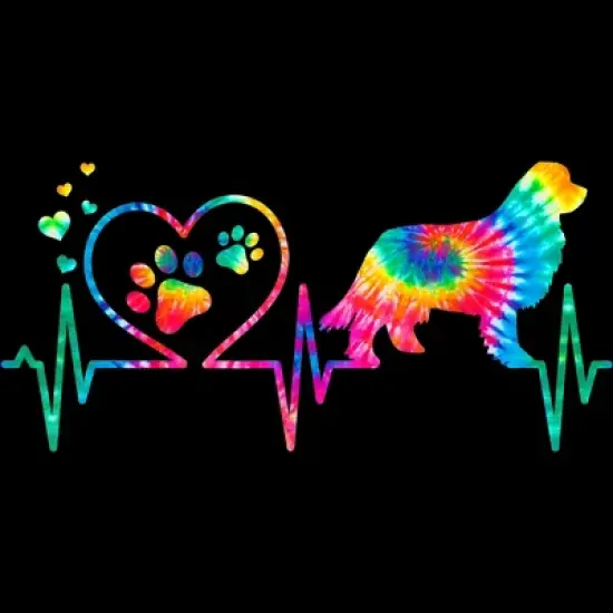 Women's Design By Humans Newfoundland Tie Dye Heart Beat Paw Prints By MiuMiuShop Racerback Tank Top image {1}