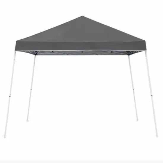Z-Shade 10 x 10 Foot Angled Leg Outdoor Canopy Tent with a Push Button Locking System and Z-Shade 4 Pack of Heavy Duty Leg Weight Bags, Gray image {1}