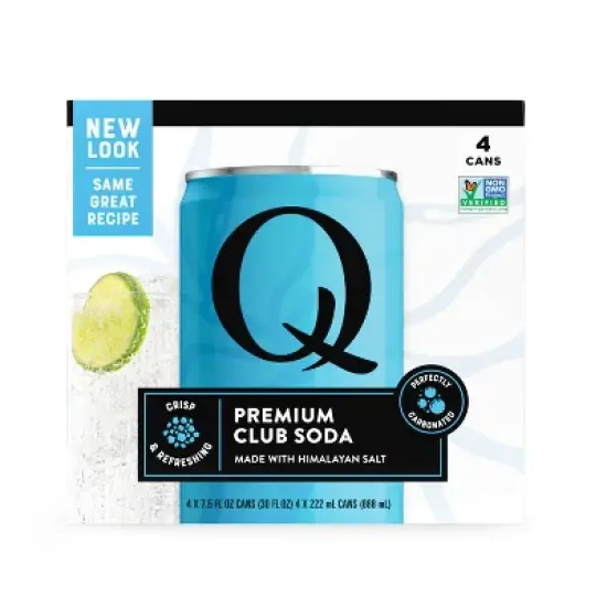 Q Mixers Club Soda - 4pk/222ml Cans image {6}