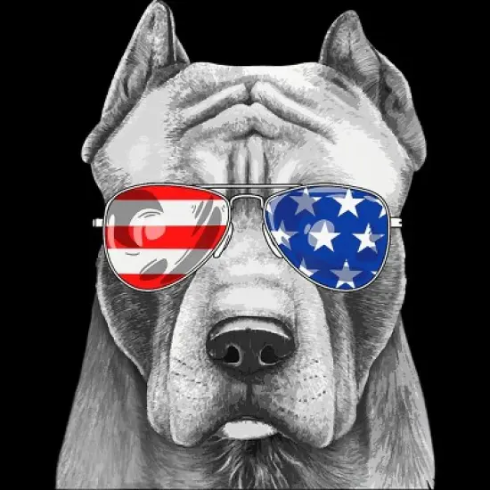 Men's Design By Humans American Pitbull With Sunglasses By Tank Top image {1}