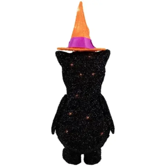 Northlight 24" Lighted Black Cat in Witch's Hat Outdoor Halloween Decoration image {5}