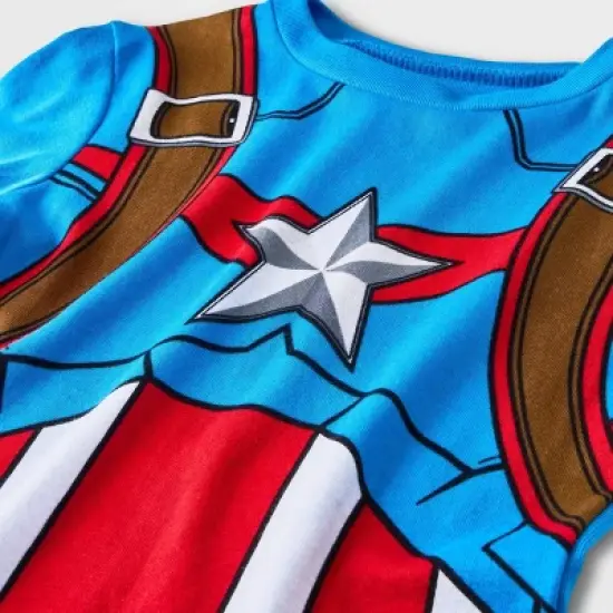 Boys' Marvel 4pc Pajama Set - Blue image {2}