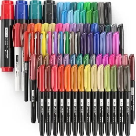 Arteza Ultimate Permanent Marker Set, Assorted Nibs - 80 Pack image {1}