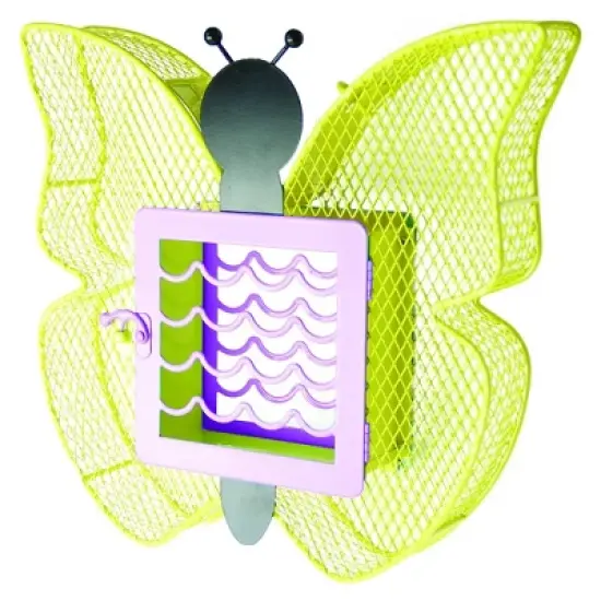 Heath Butterfly Suet 'n Seed Bird Feeder for Suet Cakes and Sunflower Seeds - Yellow/Purple image {2}