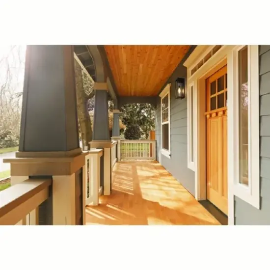 Dunbroch Modern Outdoor Wall Sconce - Black Glass, 60W, Dimmable, Wet Rated, 18.25" H image {1}