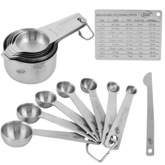 Kaluns Measuring Cups and Spoons Set, 16 Piece, Stainless Steel image {6}
