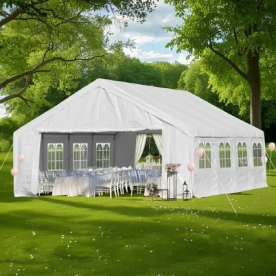 Aoodor 20 x 20 FT. Marquee Party Tent with Church Window Sidewalls ,Waterproof Pavillion Tent ,Outdoor Event Tent,Wedding Party Tent image {12}