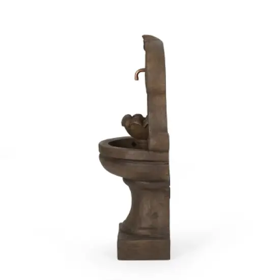 Fraser Outdoor 2-Tier Single Spout Fountain - Light Brown - Christopher Knight Home image {3}