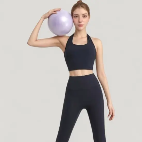 Anna-Kaci Active Women's Halter Neck Athletic Crop Top with Cross Back Detail and Stretch Fabric image {2}