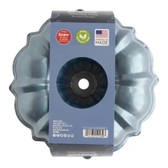 Nordic Ware 12 Cup Aluminum Formed Bundt Pan Blue: Nonstick Baking Pan, Hand Wash, Oven-Safe, Round Tube Pan image {1}