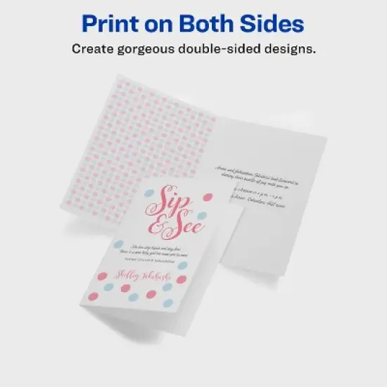 Avery Printable Greeting Cards with Envelopes, Half-Fold, 5.5" x 8.5", Matte White, 30 Blank Greeting Cards for Inkjet Printers (8316) image {6}