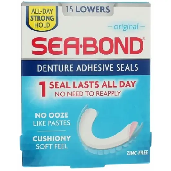 Sea-Bond Denture Adhesive Seals, Original Lowers, 15 Count image {5}