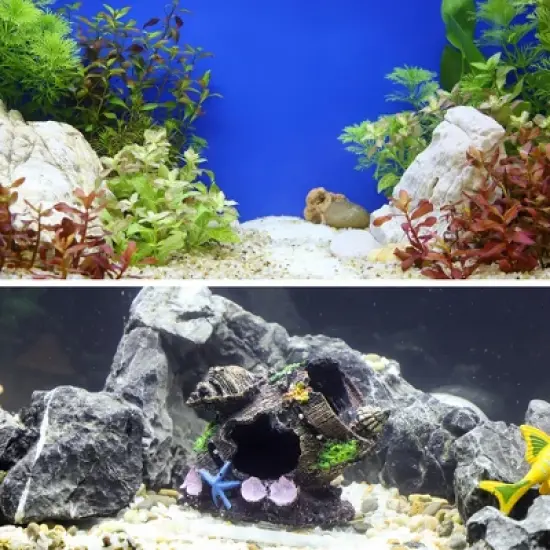 Unique Bargains Aquarium Decorations Hollow Tree Trunk Ornament Resin Fish Accessories Multicolor 4.72" Length 1 Pcs image {5}