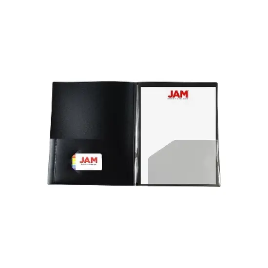 JAM Paper 4-Pocket Heavy Duty Folders Black 2/Pack (389MP4bl) 389MP4BL image {3}