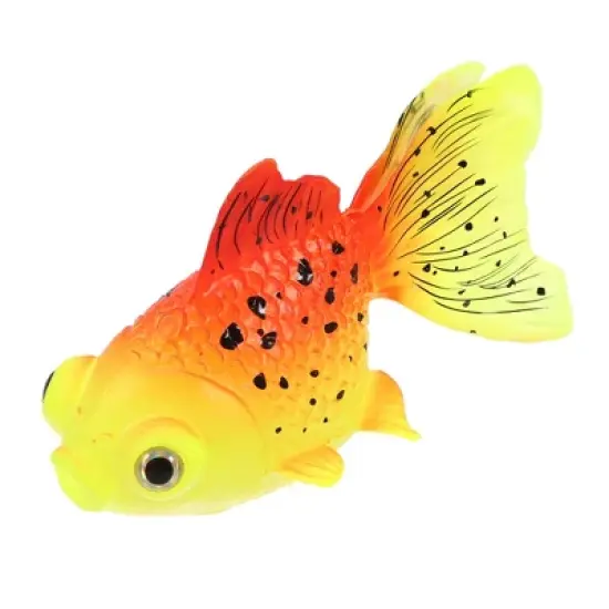 Unique Bargains Aquarium Glowing Artificial Golden Fish Ornament with Suction Cup Yellow Red 1 Pc image {6}
