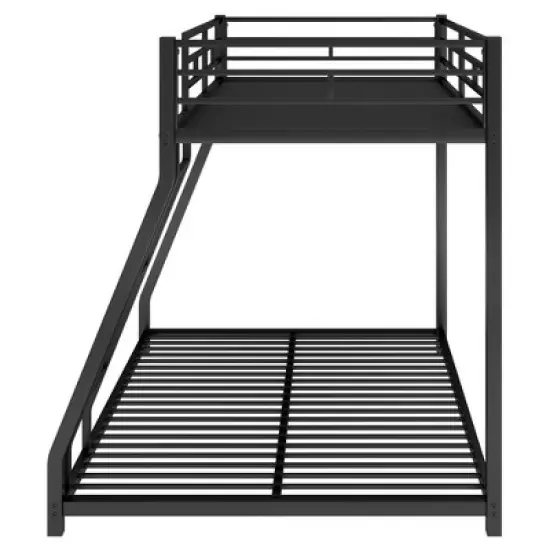 Twin over Full Metal Floor Bunk Bed with Ladder-ModernLuxe image {8}