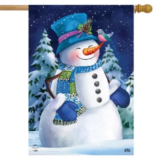 Briarwood Lane Snowfall Celebration Winter House Flag Bluebird Sn image {1}