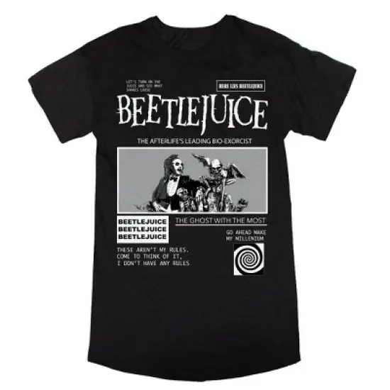 Beetlejuice The Ghost With The Most Crew Neck Short Sleeve Black Heather Women's T-shirt image {5}