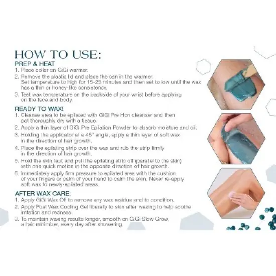 Gigi Soothing Azulene Hard Wax Beads - 14 oz (PACK OF 2) image {4}