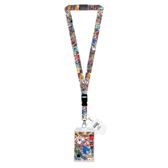 Sonic the Hedgehog Comic Strip ID Badge Holder Breakaway Lanyard w/ Rubber Charm Multicoloured image {4}