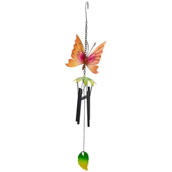 Northlight 19" Orange Metal Butterfly Outdoor Garden Windchime image {4}