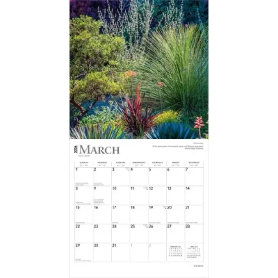 BrownTrout Gardens 2026 12"x24" Hanging Square Wall Calendar Plastic-Free image {2}