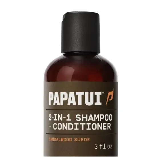 Papatui Men's Paraben-Free and Sulfate-Free 2-in-1 Shampoo + Conditioner - Sandalwood Suede - Trial and Travel Size - 3 fl oz image {10}