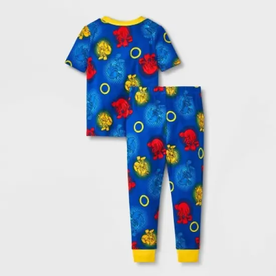 Toddler Boys' 4pc Sonic the Hedgehog Pajama Set - Blue  image {1}