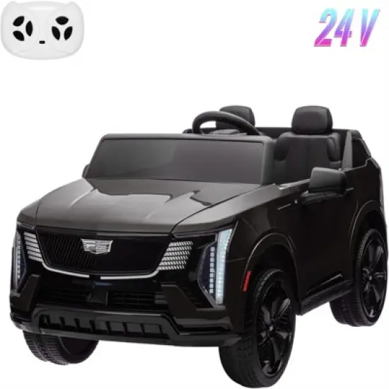 Garvee 24V 2-Seater Ride On Car for Kids, Licensed Cadillac Electric Truck with Remote Control, LED Lights, Music, Battery Powered Ride On Toy image {8}