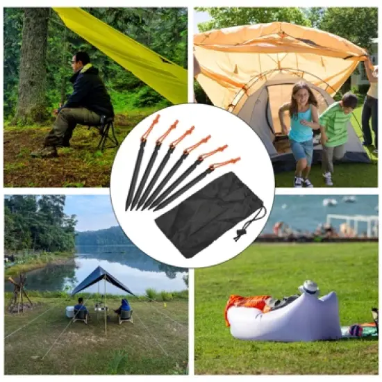 Unique Bargains Tent Stakes Y-Beam with Reflective Pull Rope Kit Aluminum Camping Ground Pegs image {5}