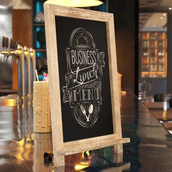 Emma and Oliver Rustic Vintage Tabletop or Wall Hanging Chalkboard with Magnetic Surface and Folding Legs image {4}