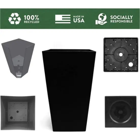 Bloem Finley Indoor/Outdoor Plastic Square Planter, 20in image {3}