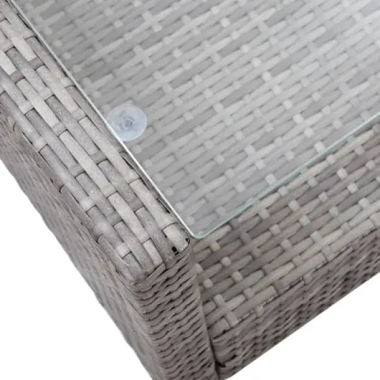 vidaXL 6 Piece Outdoor Sofa Set with Cushions, Poly Rattan Patio Furniture - Weather-Resistant, Removable Covers, Dark Gray image {12}