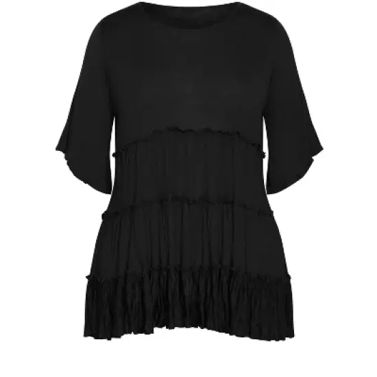 Women's Plus Size Tier Crush Tunic - black | AVENUE image {2}