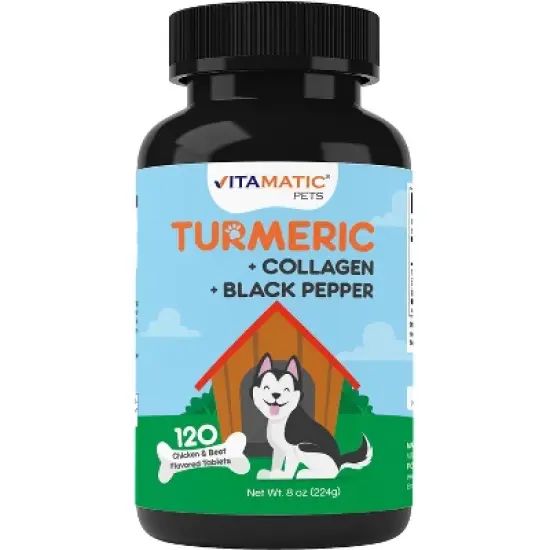 Turmeric for Dogs Anti Inflammatory Pain Relief 120 Chewable Tablets image {8}
