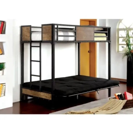 Twin Navii Kids' Bunk Bed Futon Black - HOMES: Inside + Out image {3}