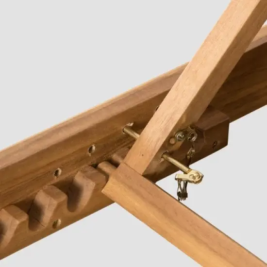 Ariana Acacia Wood Patio Chaise Lounge with Cushion -Teak Finish - Christopher Knight Home: Poolside Daybed, Adjustable Back image {2}