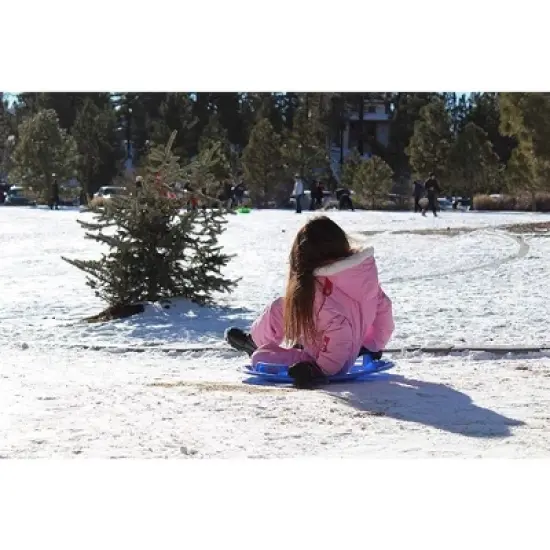 Slippery Racer Heavy-Duty Cold Resistant Downhill Pro Adults and Kids Plastic Outdoor Winter Saucer Disc Snow Sled with Handles (2 Pack) image {3}