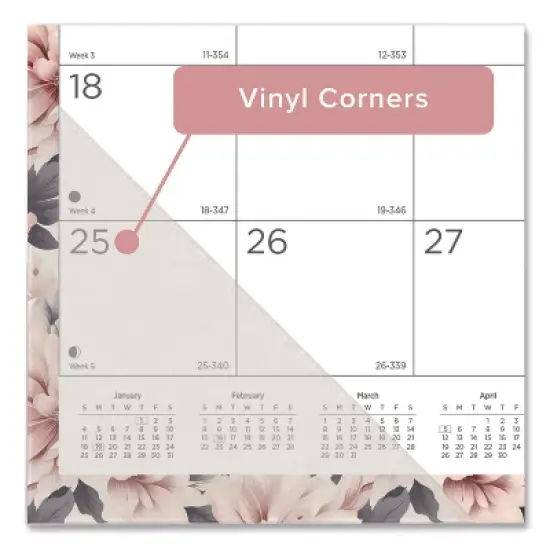 Monthly Desk Pad Calendar, Floral Artwork, 22 x 17, Black Binding, White/Multicolor Sheets, 12-Month (Jan-Dec): 2026 image {3}