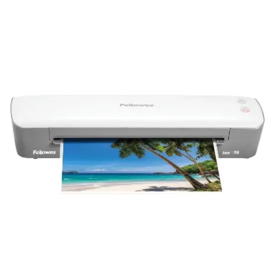 Fellowes&reg; Ion&trade; 95 Personal Themal Laminator with Pouch Starter Kit, 9.5 In., Gray/White image {5}