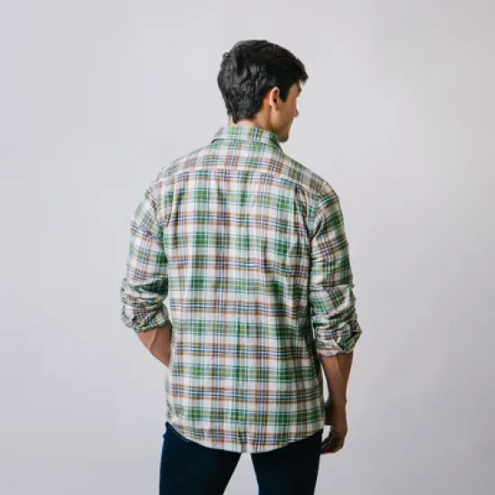 Hope & Henry Men's Organic Cotton Long Sleeve Brushed Flannel Button Down Shirt image {2}