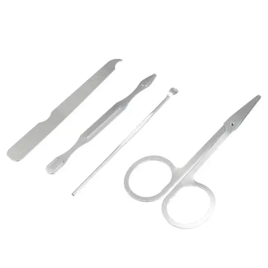 Unique Bargains Personal Care Stainless Steel Nail Clipper Cleaner Cuticle Grooming Kit Manicure Set 6 in 1 image {2}