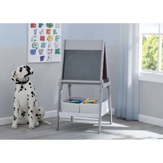 Delta Children MySize Double-Sided Storage Easel- Gray image {1}