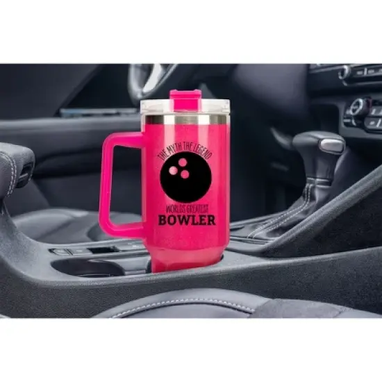 100 North I Beat People With A Stick Pool Player 8 Ball Wrap-Around 40 Oz. Stainless Steel Water Bottle Coffee Mug, Spill & Leak Resistant, Travel image {4}