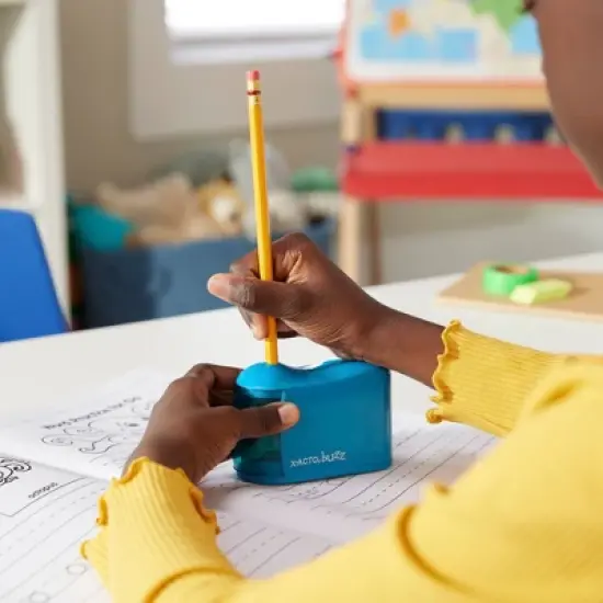 X-ACTO Buzz Battery Powered Pencil Sharpener Blue: Electric Handheld Sharpener for Kids, Requires 4 AA Batteries image {8}