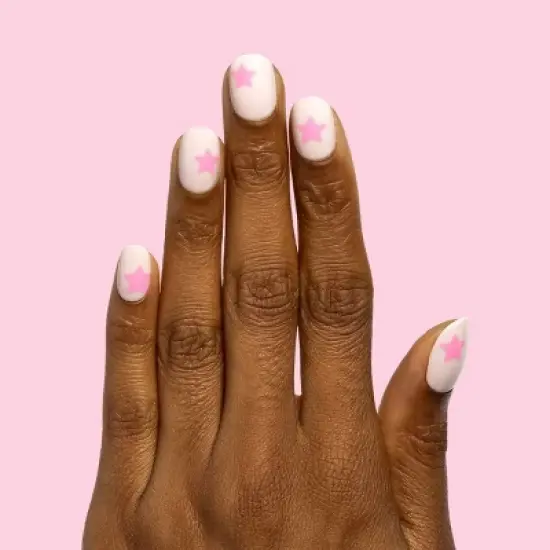 Olive & June Fake Nails - XS Round - Pink Star Party - 32ct image {3}