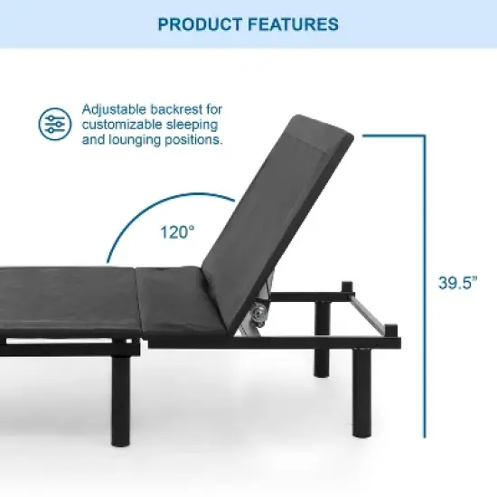 Serene Adjustable Back Support Bed Frame - HOMES: Inside + Out image {3}